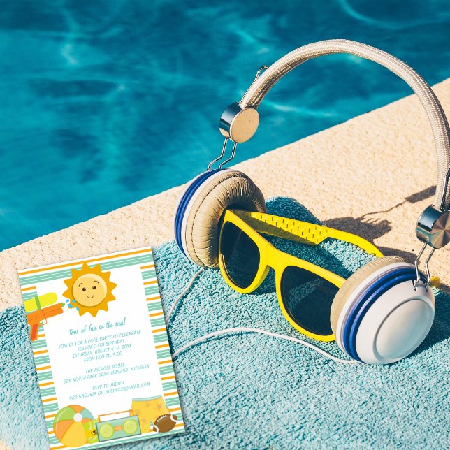 Pool Party Birthday Celebration Invitations (Creator Uploaded)