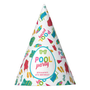 Pool Party Birthday Colourful Summer Cute Hat