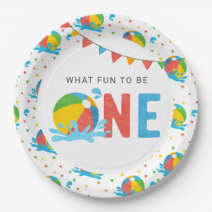 Pool Party Birthday Decor Supplies  Paper Plate