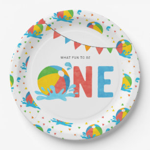 Pool Party Birthday Decor Supplies  Paper Plate