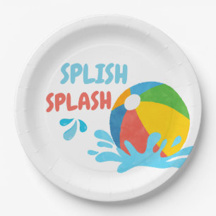 Pool Party Birthday Decor Supplies  Paper Plate