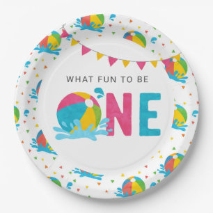 Pool Party Birthday Decor Supplies  Paper Plate