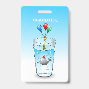 Pool Party Birthday ID Badge