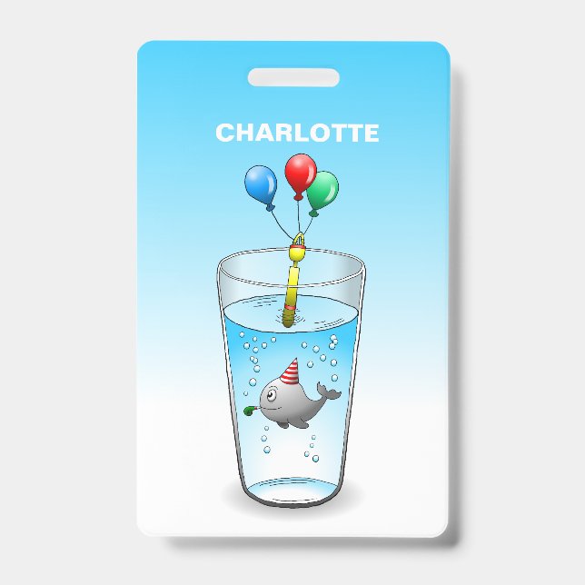 Pool Party Birthday ID Badge (Front)