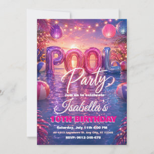 Pool Party Birthday Invitation