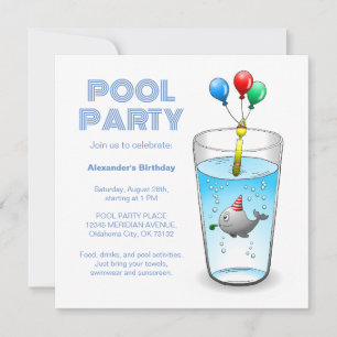 Pool Party Birthday Invitation