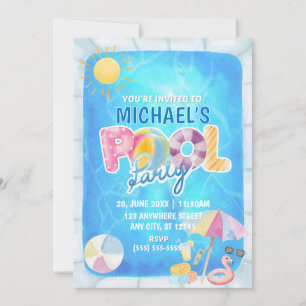 Pool Party Birthday Invitation