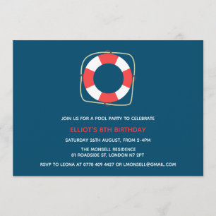 Pool Party Birthday Invitation