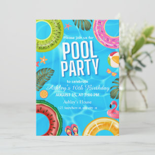 Pool Party Birthday Invitation