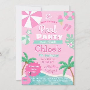 Pool Party Birthday Invitation