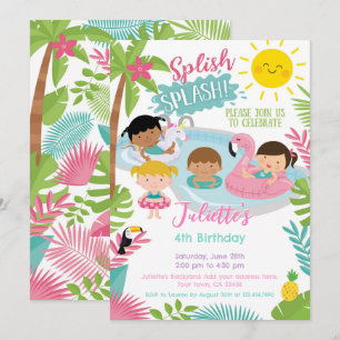 Pool Party Birthday Invitation