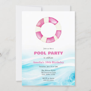 Pool Party Birthday Invitation