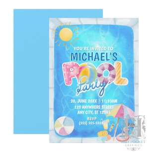 Pool Party Birthday Invitation