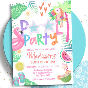 Pool Party Birthday Invitation