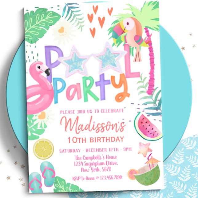 Pool Party Birthday Invitation (Creator Uploaded)
