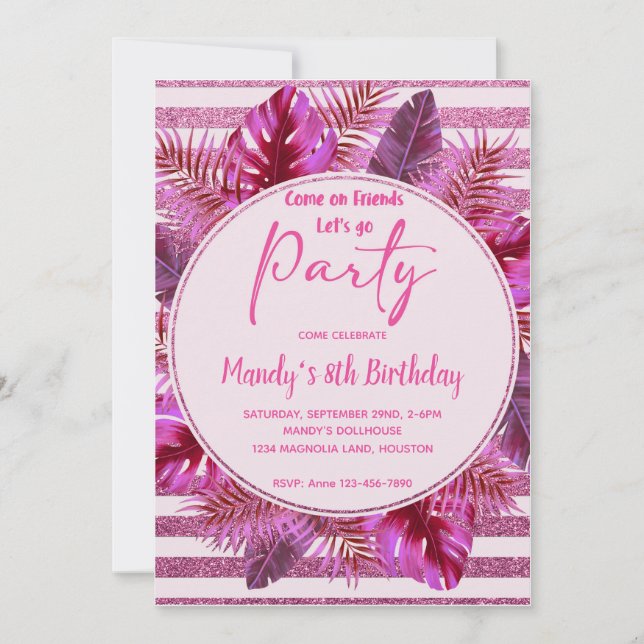 Pool Party Birthday Invitation (Front)