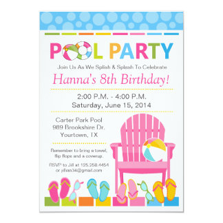 swimming party invitations