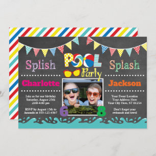 Pool Party Birthday Invitation Joint Birthday