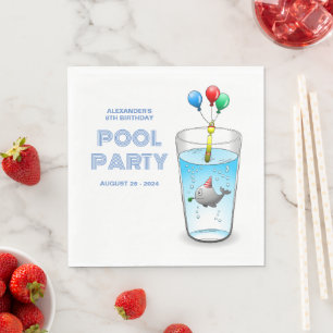 Pool Party Birthday Napkin