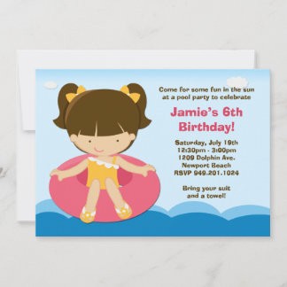 Pool Party Birthday Party Invitation