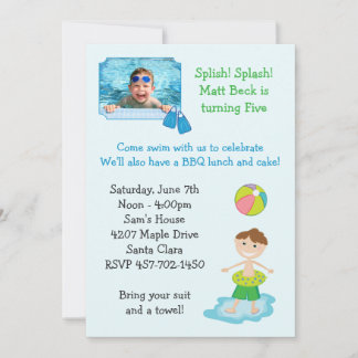 Pool Party Birthday Party Invitation
