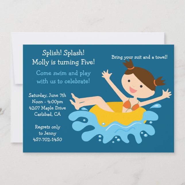 Pool Party Birthday Party Invitation (Front)