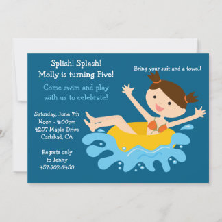Pool Party Birthday Party Invitation
