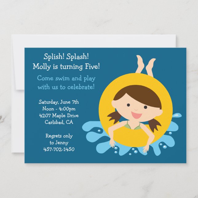 Pool Party Birthday Party Invitation (Front)