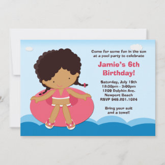 Pool Party Birthday Party Invitation