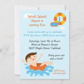 Pool Party Birthday Party Invitation