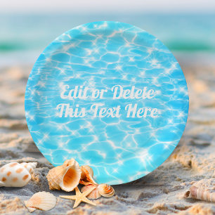 Pool Party Birthday Party Summer Party Blue Water Paper Plate