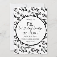 Pool Party Black White Colour Bathing Suit