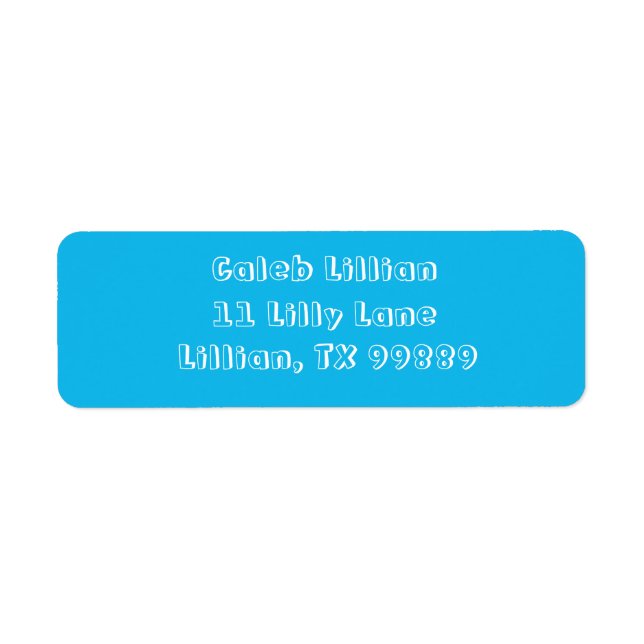 Pool Party Blue Address Label Template (Front)
