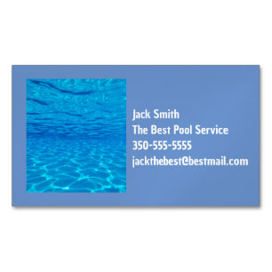 Pool party blue floating colour pop Magnetic business card