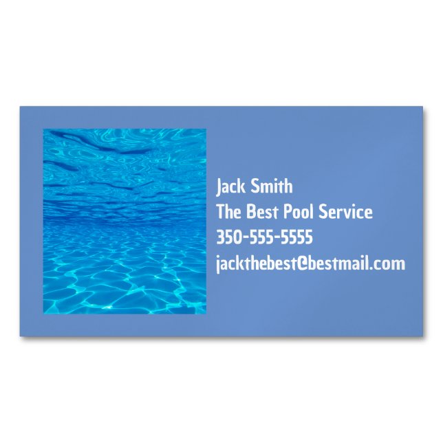 Pool party blue floating colour pop  	Magnetic business card (Front)