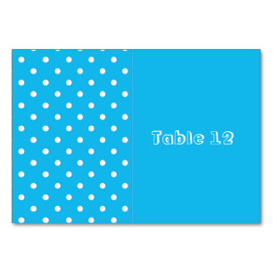 Pool Party Blue Polka Dot Table Cards