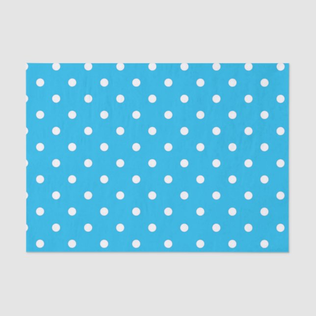 Pool Party Blue Polka Dot Tissue Paper (Front)