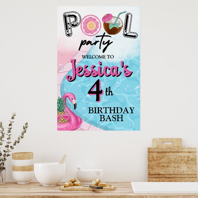 Pool Party Bright and Colourful  Poster (Kitchen)