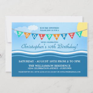 Pool Party Celebration Invitations