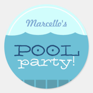 Pool Party Classic Round Sticker