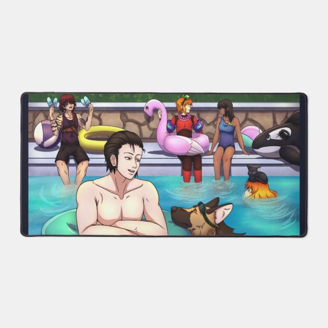 Pool Party Desk Mat (Front)