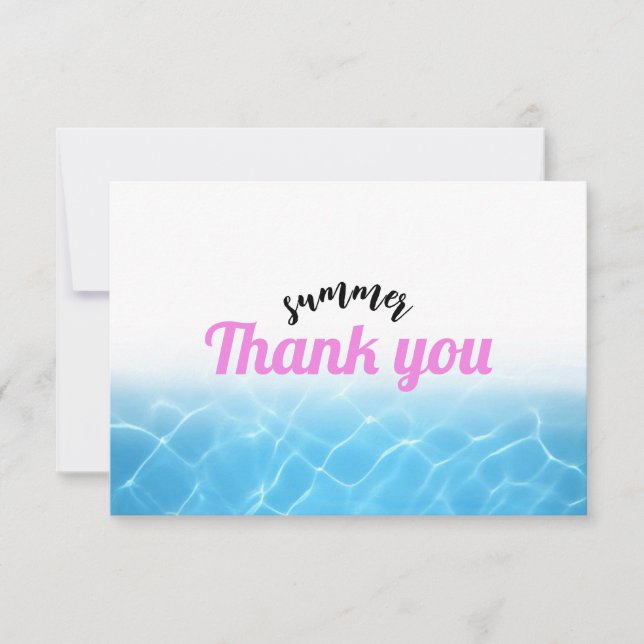 pool party disco thank you card (Front)