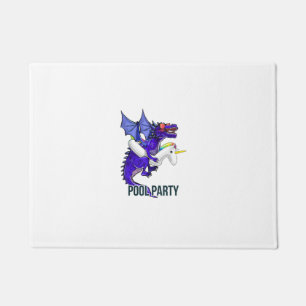 Pool Party Dragon Unicorn Float Shirt Dragon Gifts Doormat
