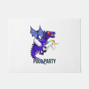 Pool Party Dragon Unicorn Float Shirt Dragon Gifts Doormat
