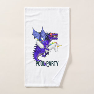 Pool Party Dragon Unicorn Float Shirt Dragon Gifts Hand Towel