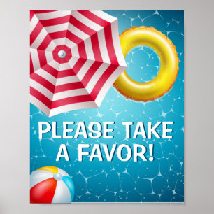 Pool Party Favor Sign