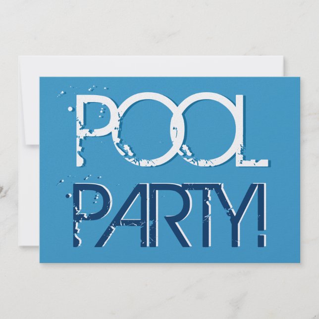 Pool Party for Birthday or BBQ Premium Metallic Invitation (Front)