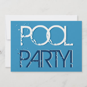 Pool Party for Birthday or BBQ Premium Metallic Invitation