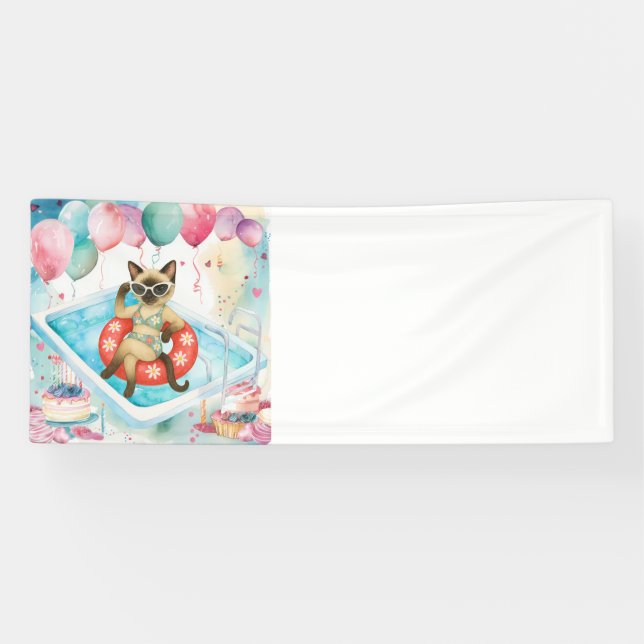 Pool Party for Cat Lovers Banner (Horizontal)