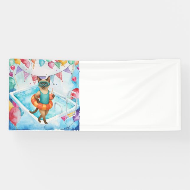 Pool Party for Cat Lovers Banner (Horizontal)